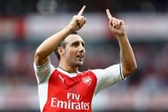 LONDON, ENGLAND - SEPTEMBER 10:  Santi Cazorla of Arsenal celebrates scoring his sides second goal during the Premier League match between Arsenal and Southampton at Emirates Stadium on September 10, 2016 in London, England.  (Photo by Clive Rose/Getty Images)